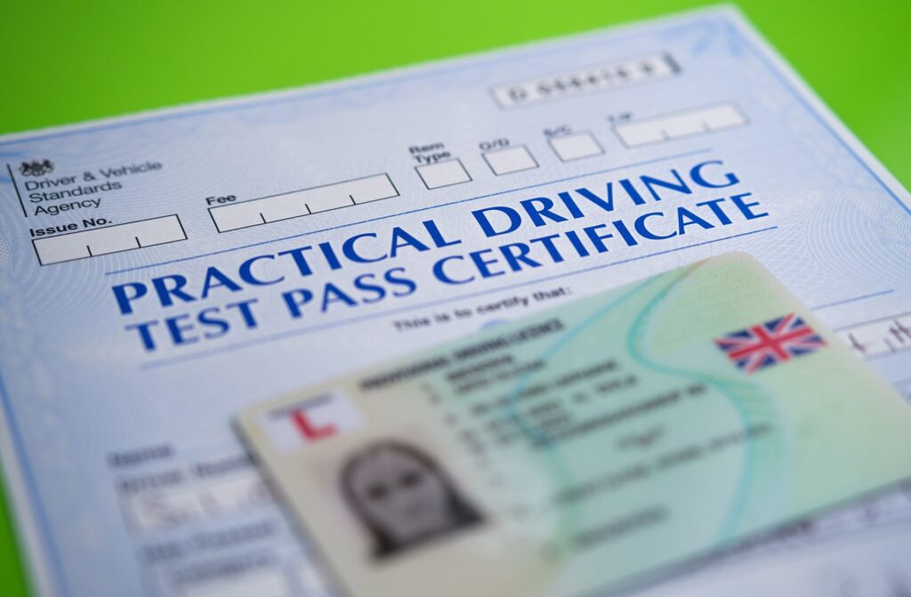UK practical test pass certificate, practical test pass certificate, driving, practical test, pass certificate, driving license, road test, driving skills, driving examination, driver's education