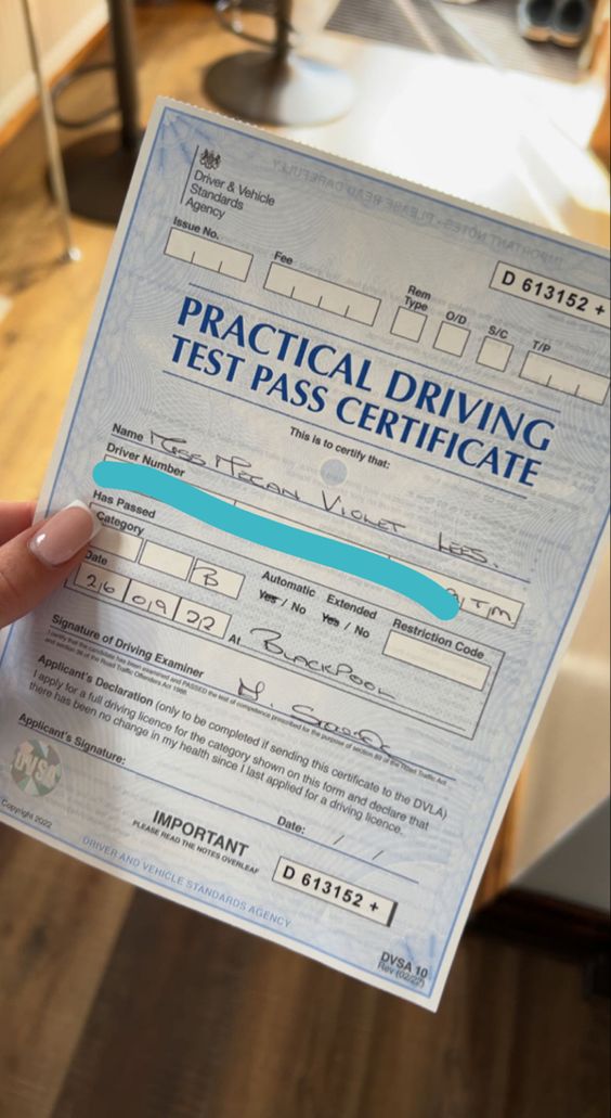 Practical Test Certificate